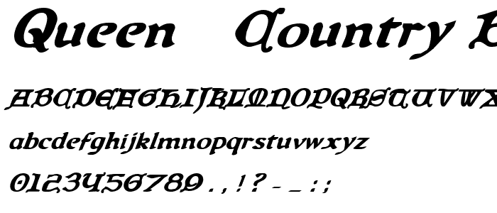 Queen & Country Bold Italic font
